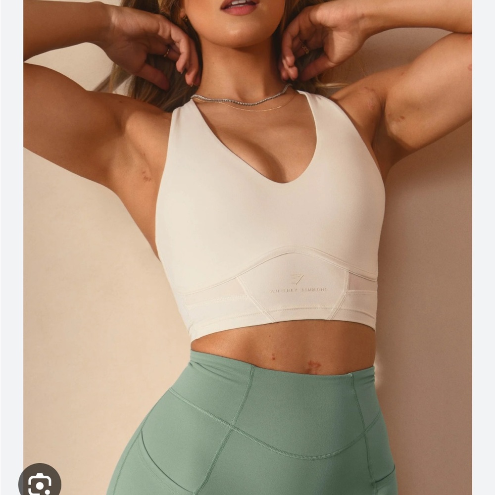 Gymshark X Whitney Simmons longline bra skylight white